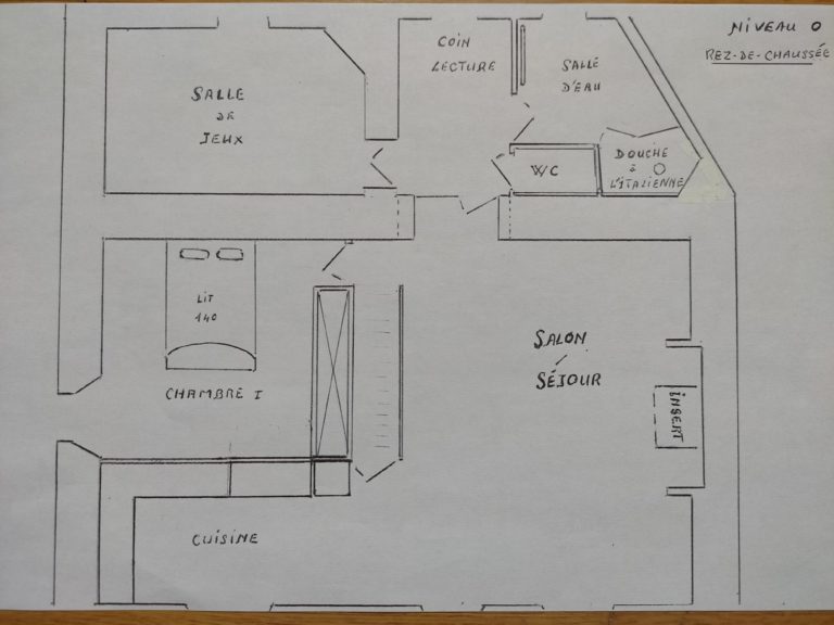 Plan rez-de-chaussée gîte Lafontbasse